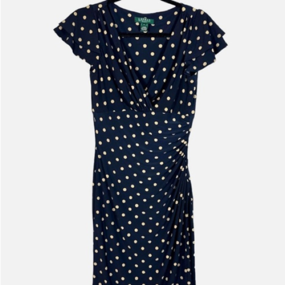 Ralph Lauren Navy Polka Dot Dress (Print of the Season)